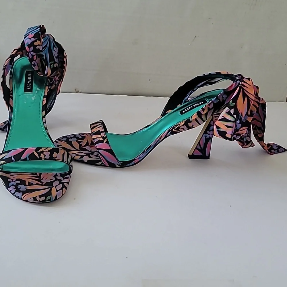 Nine West Kelsie Ankle Wrap Heeled Sandals SZ 12 - Picture 2 of 13